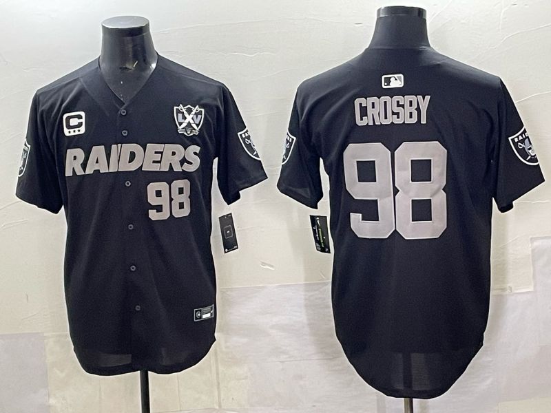 Men 2025 Oakland Raiders #98 Crosby Black Joint Name Nike Limited NFL Jersey style 820